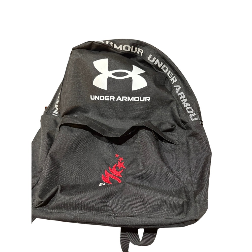 Under Armour Loudon Backpack Black White Logo Flames Gymnastics Bag